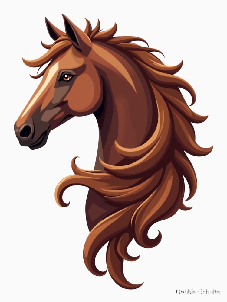 Chestnut Sorrel Horse Head | Elegant Equestrian Horse Design by Debbie Schulte
