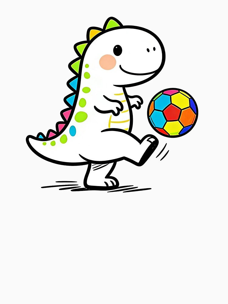 Cute Dinosaur Playing Soccer | Kids Sports Cartoon by PrintStichCo