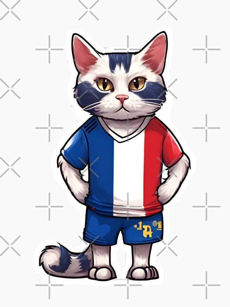 FRANCE Sports Team: a Cat wearing colours of French Flag D06 by PerfectDay2Play