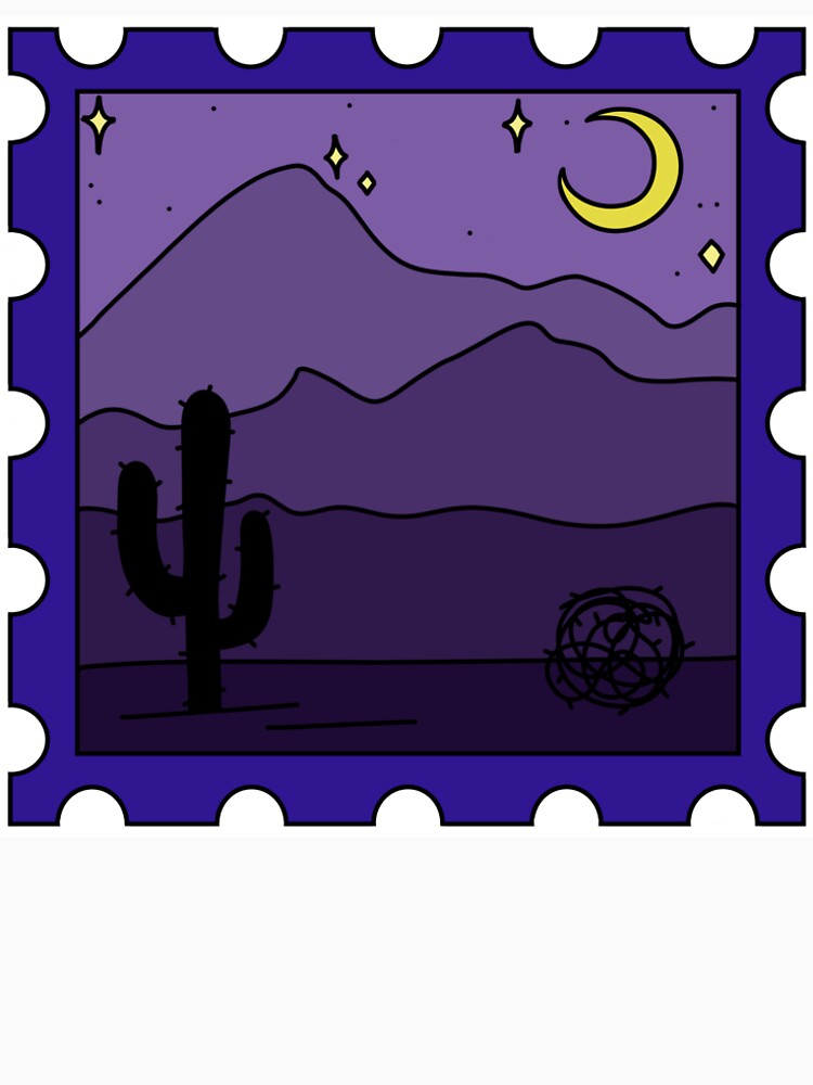 Night Time Desert Stamp by TheLemonDinosaur