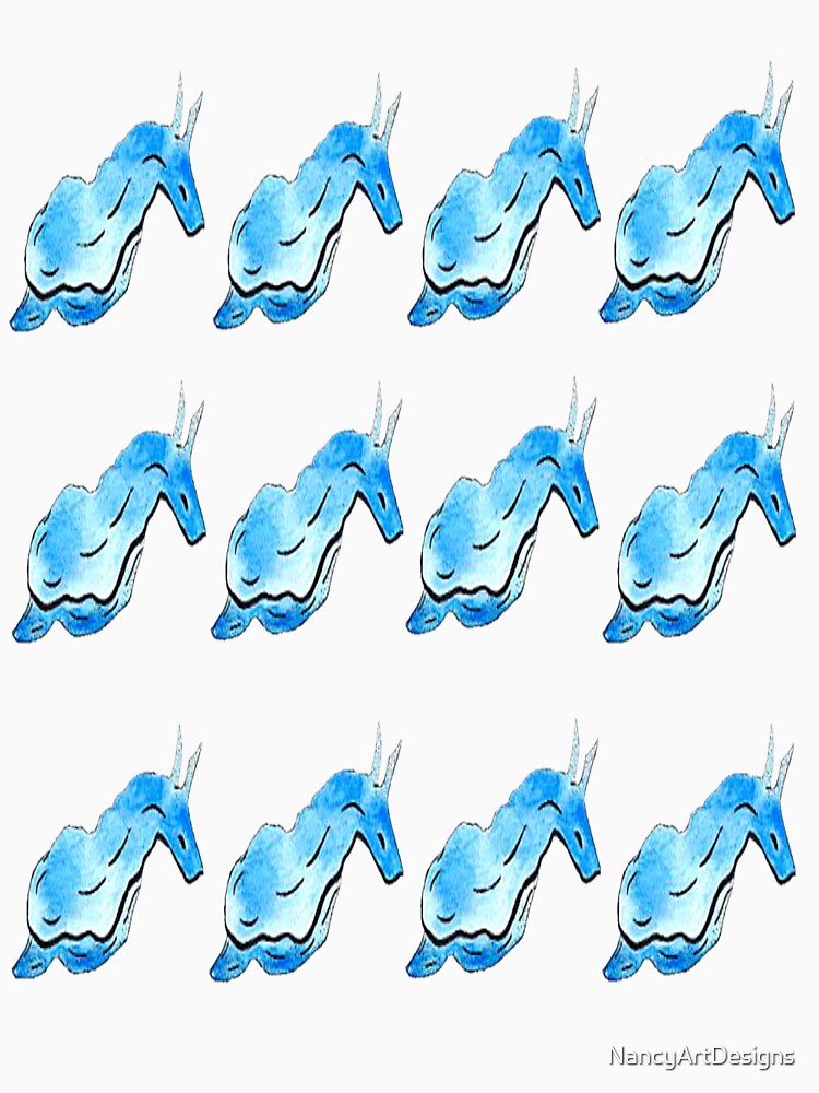 ocean bathmat blue slug by NancyArtDesigns