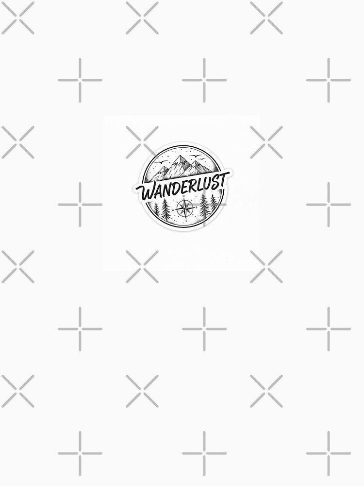 Wanderlust Mountain Adventure: Hand-Drawn Compass Sticker by Luxureheaven
