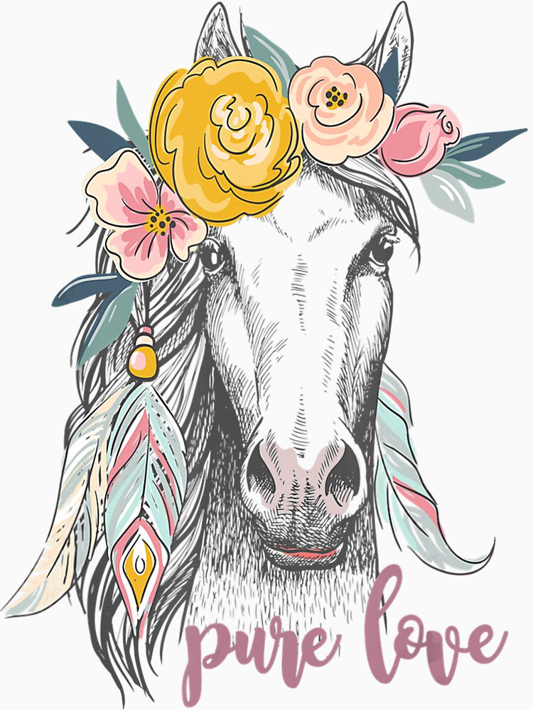 Horse Riding Pure Love Funny Horses Animal Lover by EmilyPippin