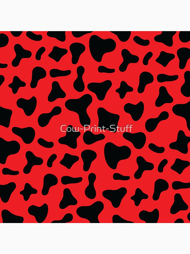 Black Cow Pattern on Red Cow | Holstein Cow Pattern by Cow-Print-Stuff