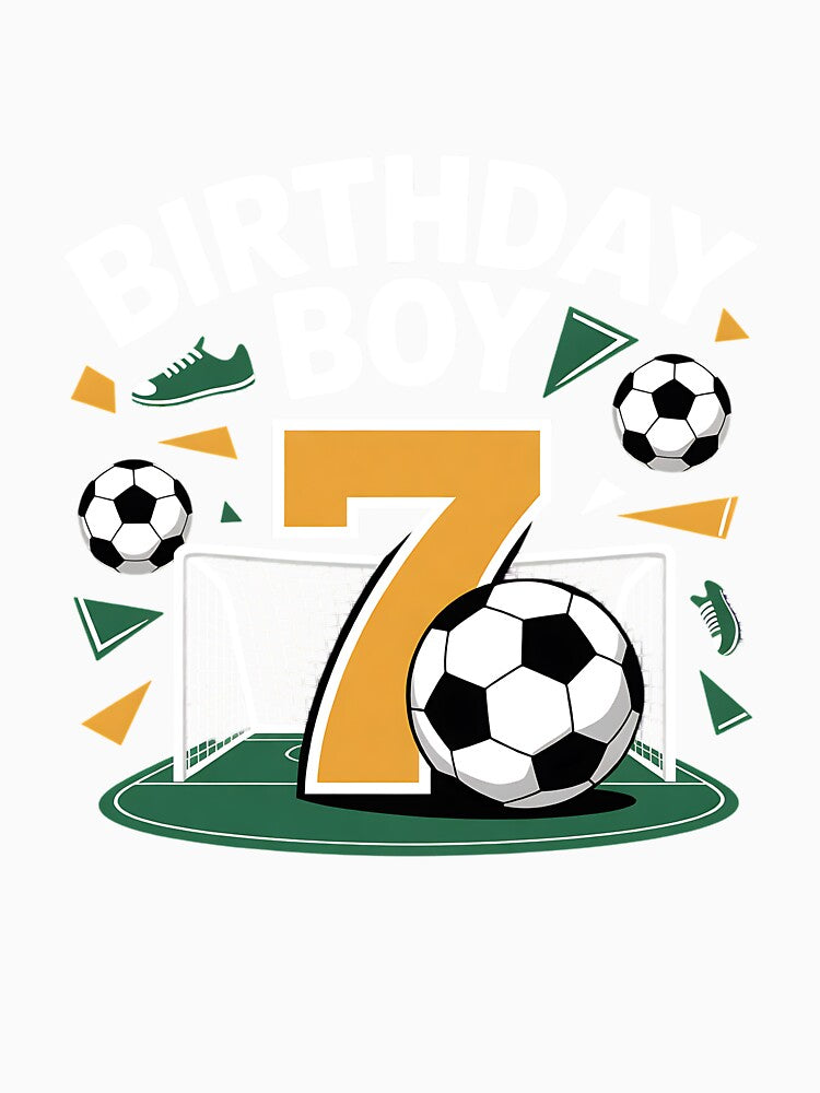 Soccer 7th Birthday For Boys Kids Turning Age 7 Years Old by clothesy7