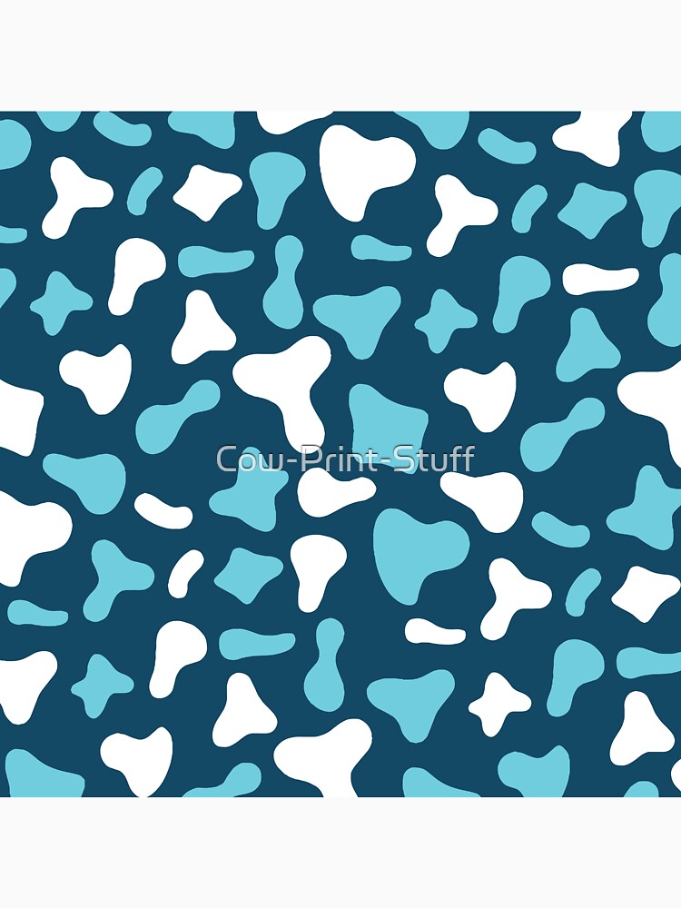 Light Blue White Cow Pattern on Royal Blue Cow | Holstein Cow Pattern by Cow-Print-Stuff