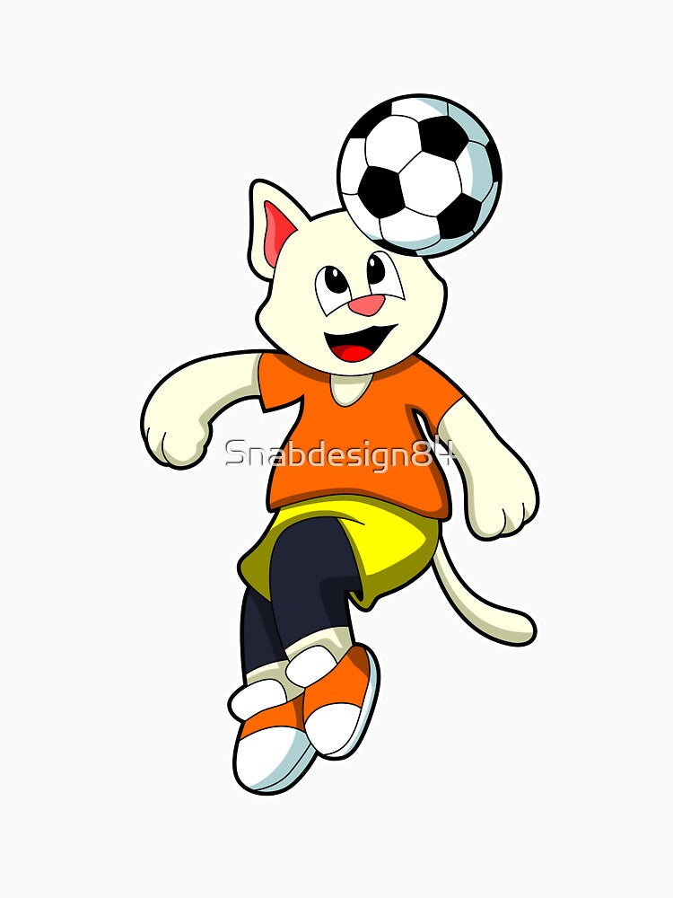 Cat at Sports with Soccer by Snabdesign84
