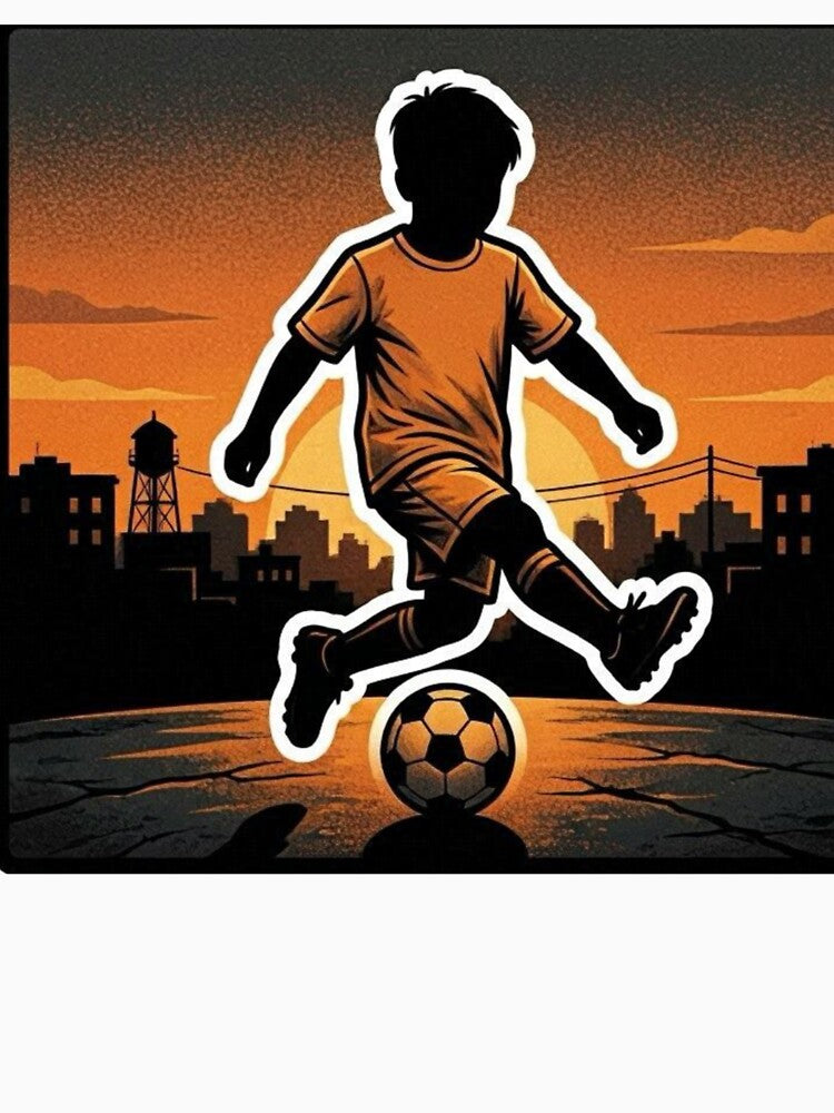 Street Football Sunset Silhouette Sticker by ckartes100