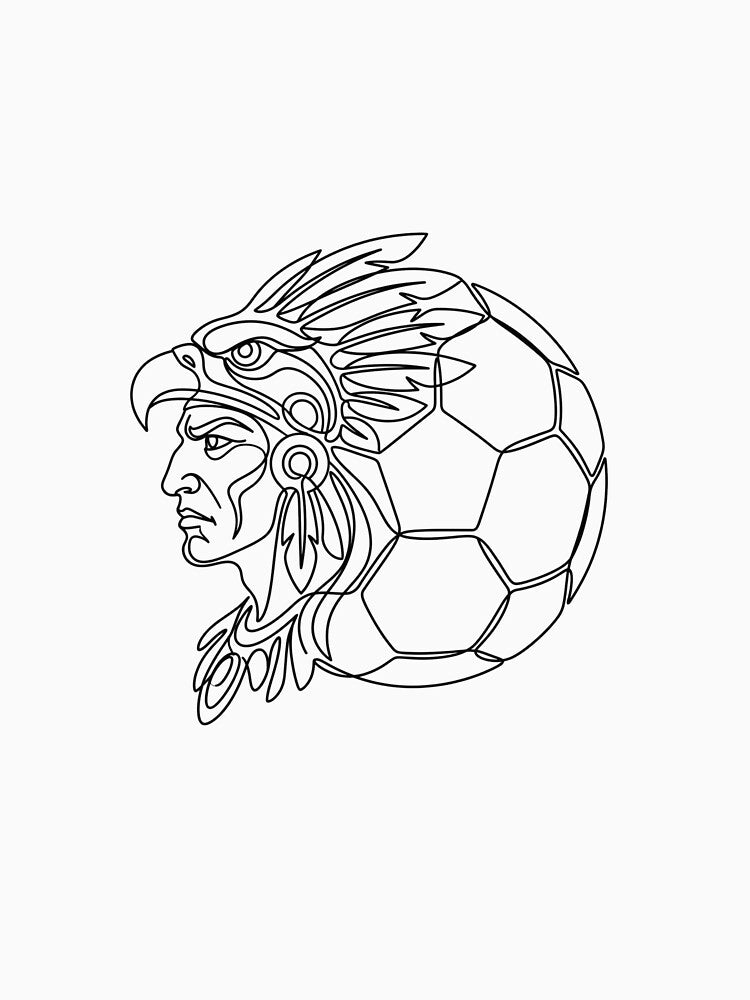 Aztec Eagle Soccer Warrior Minimalist Mexico Football by PictoVibe