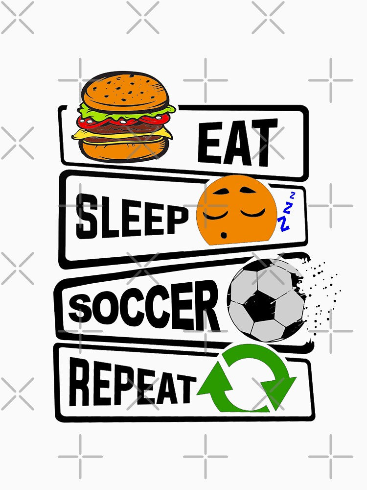 Funny Eat Sleep Soccer Repeat illustration for Football Lovers by KO-Design