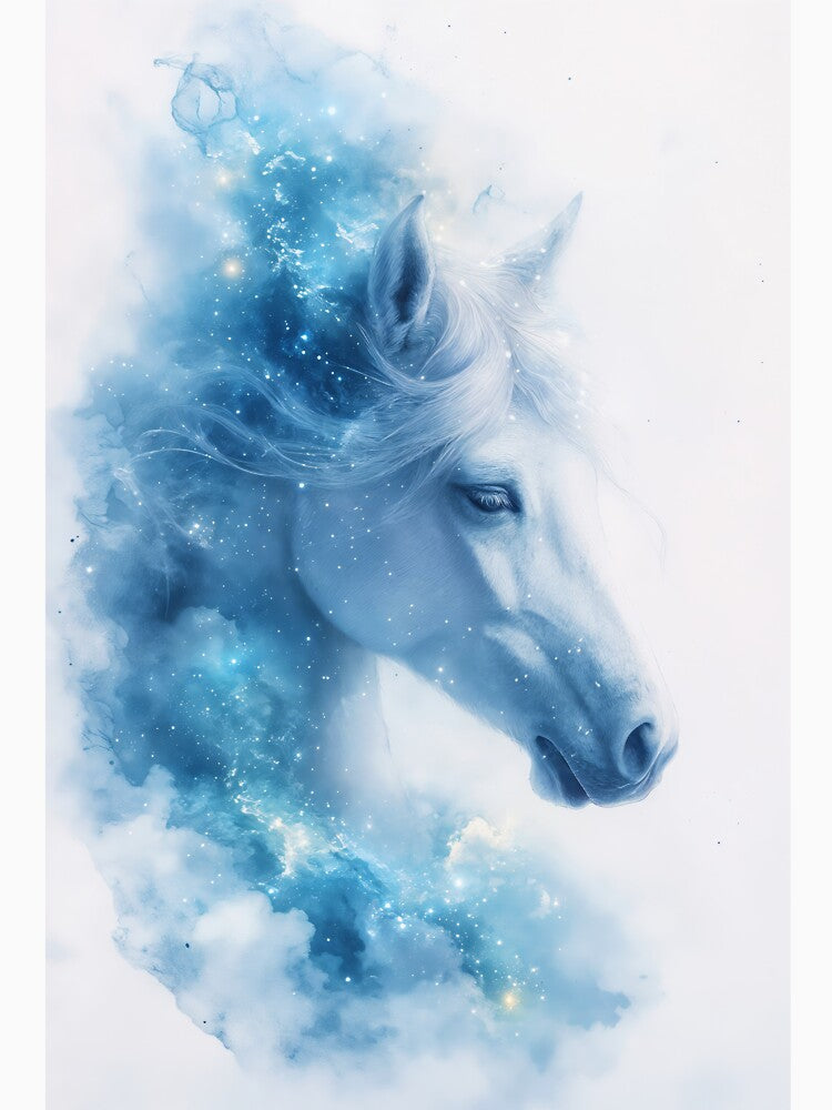 Starlit Elegance of a White Horse by AshiraCreations