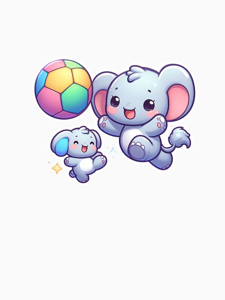Cute Baby Elephant  Playing Football Sticker by carestazafeli
