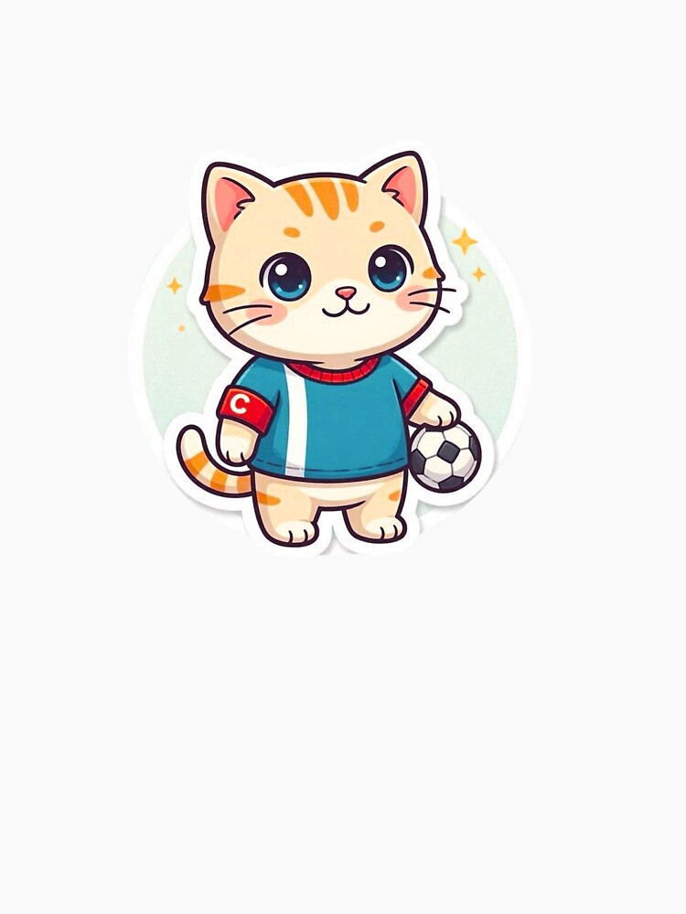 Football Cat Sticker | Soccer Player Cat Design | Sports Fan Animal Artwork ⚽?? by Pandey14