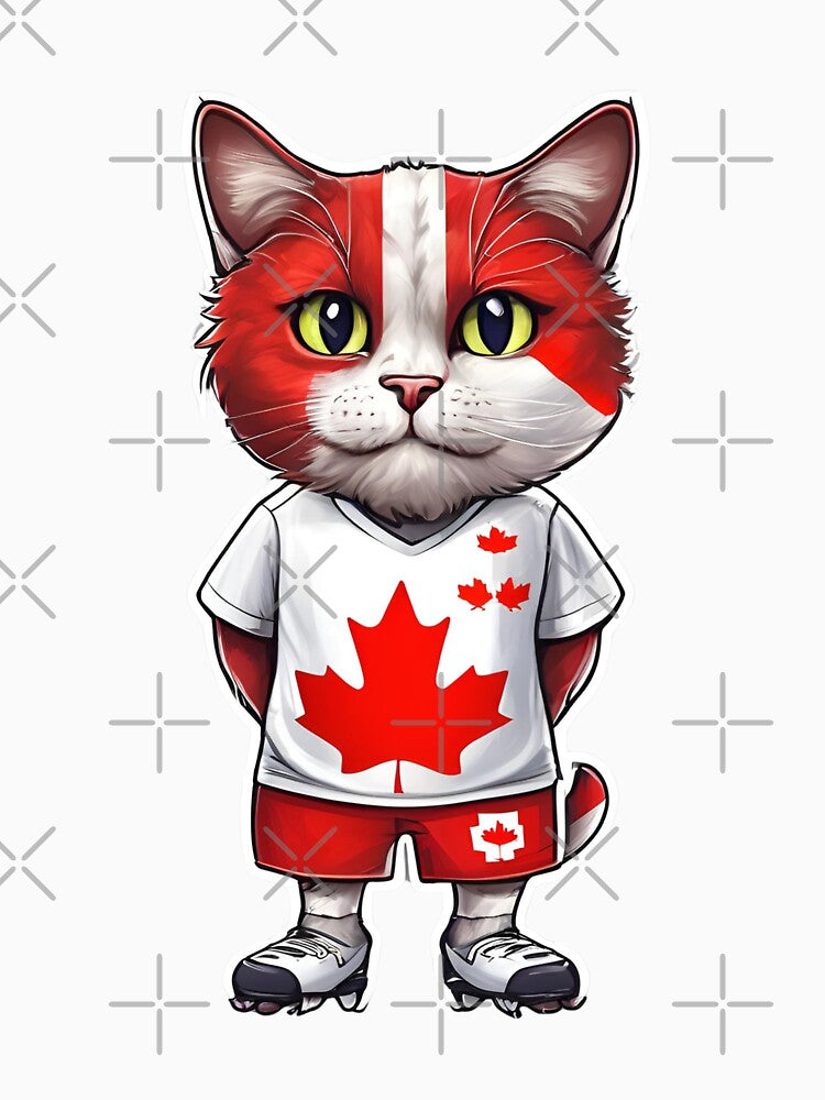 CANADA Sports Team: a Cat wearing colours of Canadian Flag D09 by PerfectDay2Play