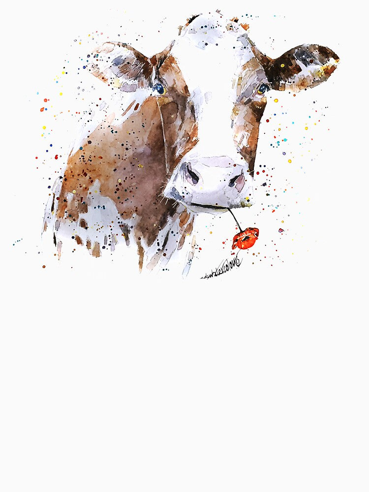 Poppy Appeal Cow Watercolour by EdsWatercolours