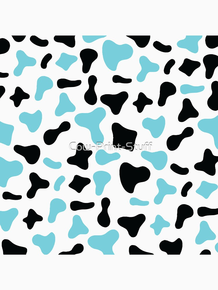 Black Light Blue Cow Pattern on White Cow | Holstein Cow Pattern by Cow-Print-Stuff
