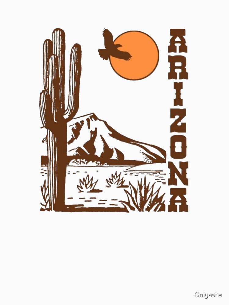 Arizona Desert Sunset Cactus Scene by Oniyasha