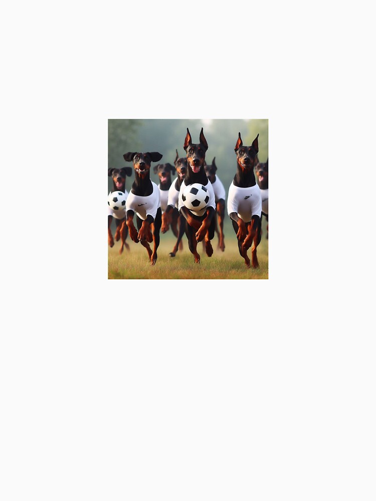 Dobermanns love football too! Soccer and Dog Lovers - Tottenham Hotspur, Fulham - Any dog, any colour by Humour House Designs