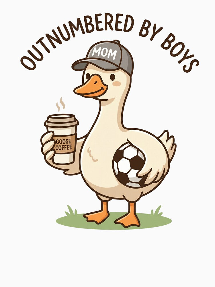 Outnumbered By Boys Mom Life Soccer Coffee Parent by SofenArt