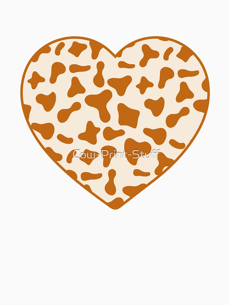 Caramel Cow Pattern on Cream Cowhide | Cream Cow Skin Heart by Cow-Print-Stuff