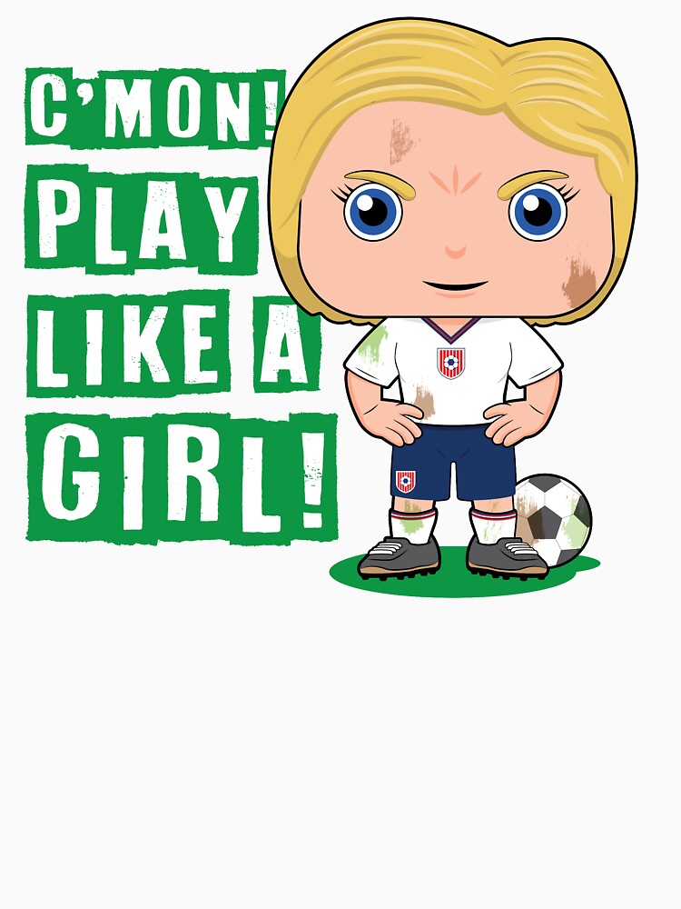 C'mon! Play like a girl - kids soccer design by essjaydesigns
