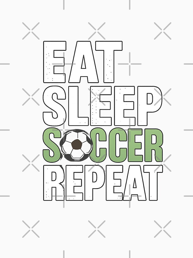 Eat Sleep Soccer Repeat – Funny Soccer Player Routine Quote Football Fan Sticker by StickerHavenn