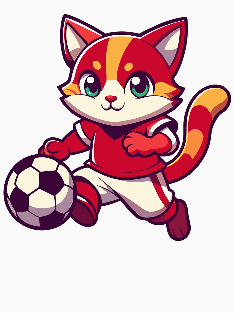 A funny kitten plays with a soccer ball. by vamskul