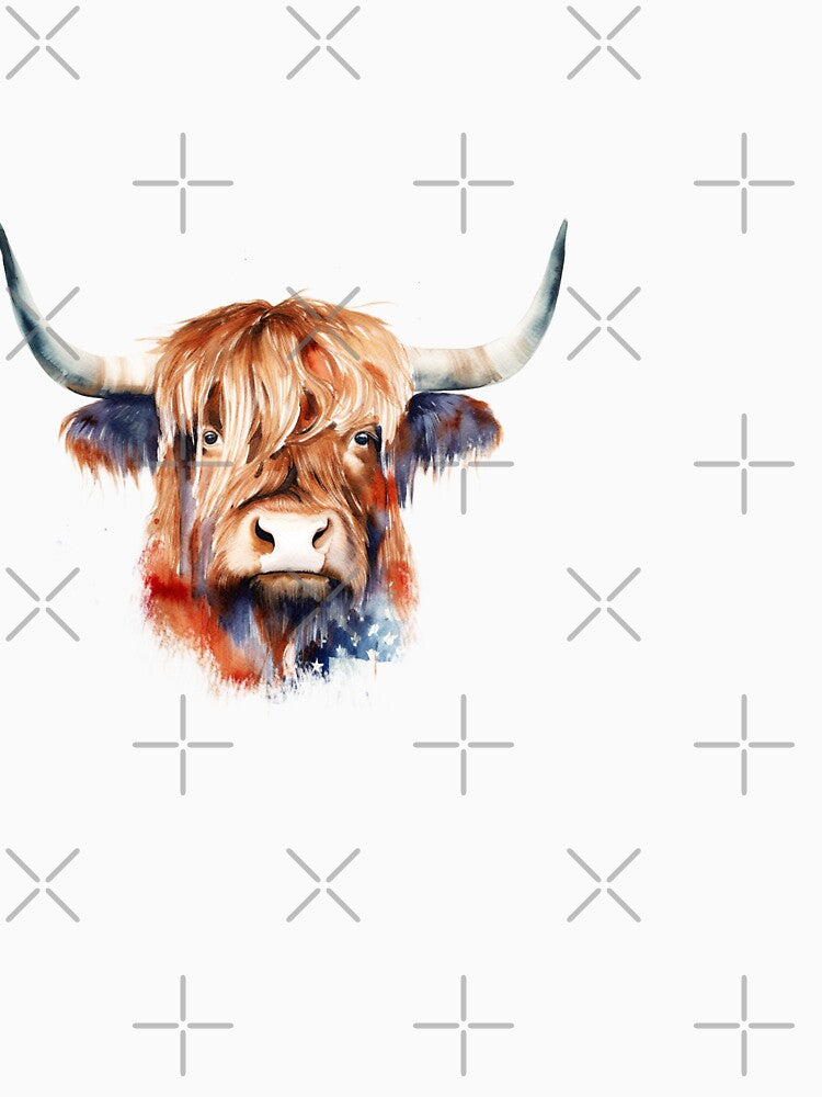 Patriotic highland cow by hjstudioo
