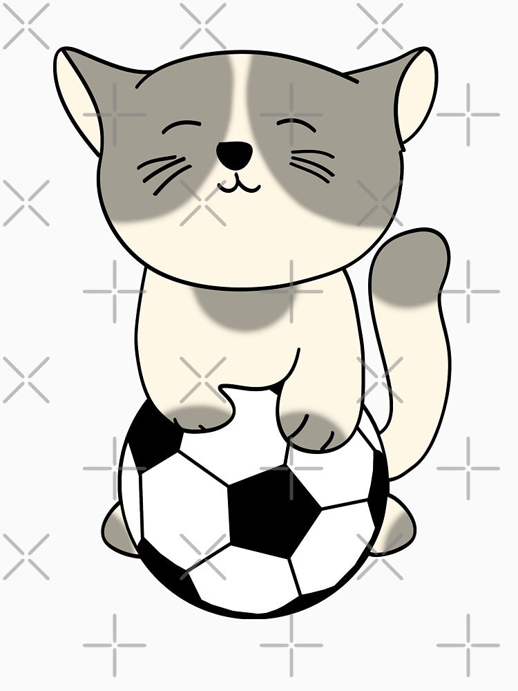 Cat with soccer ball by onicon