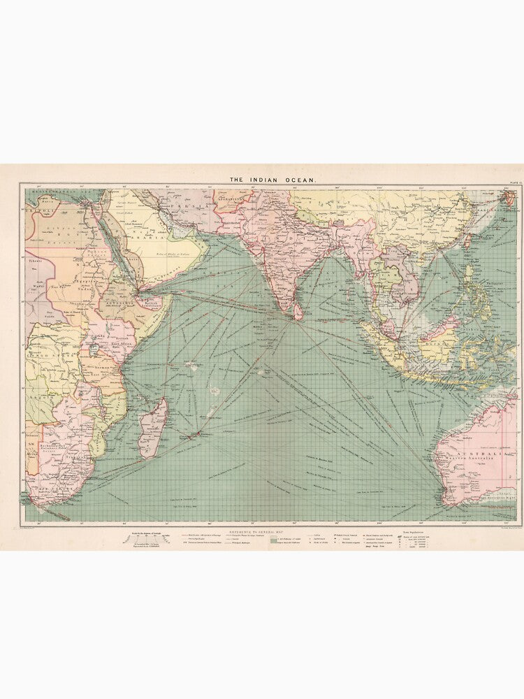 Vintage Indian Ocean Map (1905) by BravuraMedia