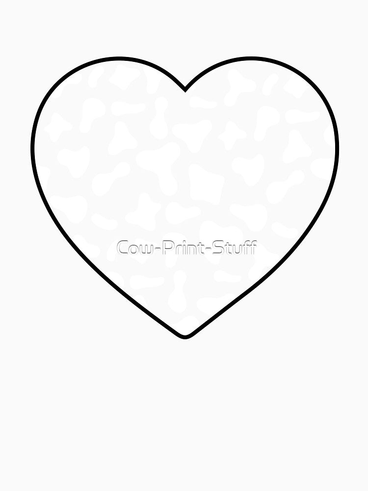 White Cow Pattern on Yellow Cowhide | White Cow Skin Heart by Cow-Print-Stuff