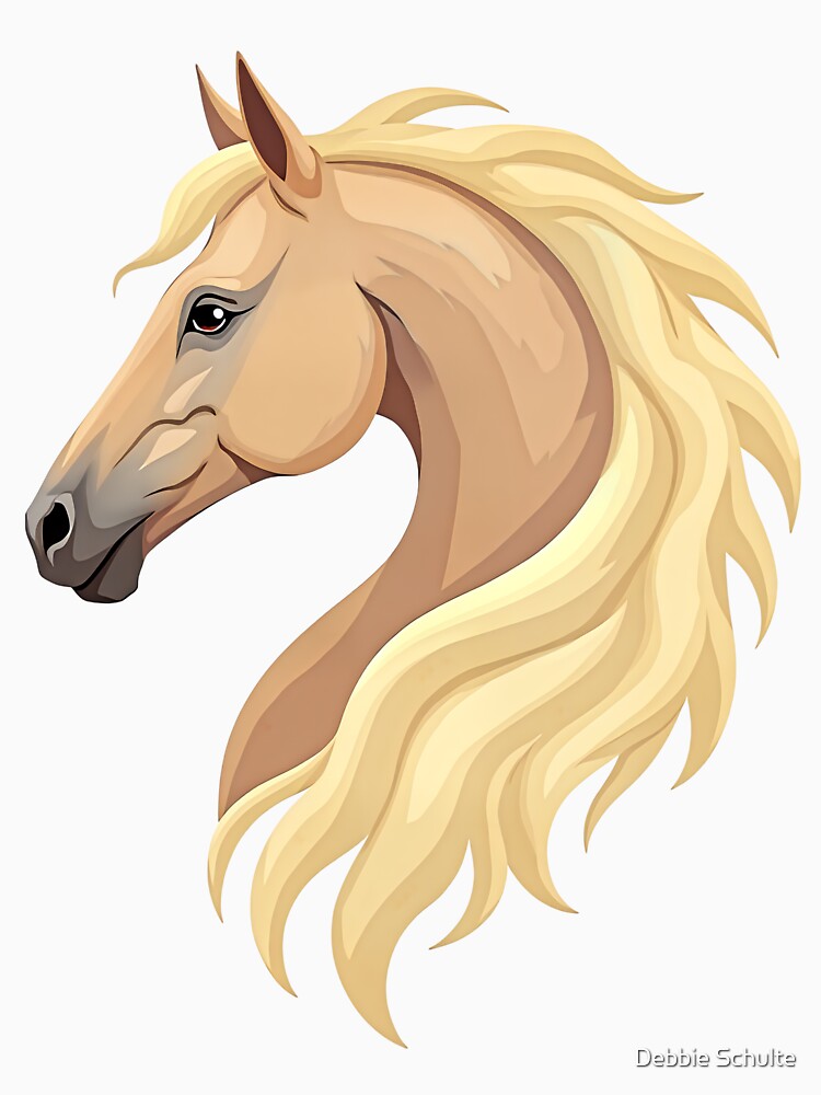 Palomino Horse Head | Elegant Equestrian Horse Design by Debbie Schulte