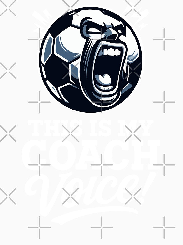 This Is My Coach Voice Funny Yelling Soccer Ball Design by Victor Shadehorn