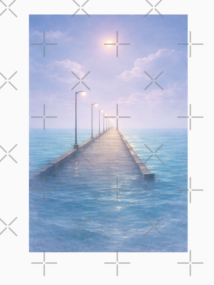 Liminal Ocean Pier Dreamscape – Surreal Calm Sea Aesthetic by 486DesignCo