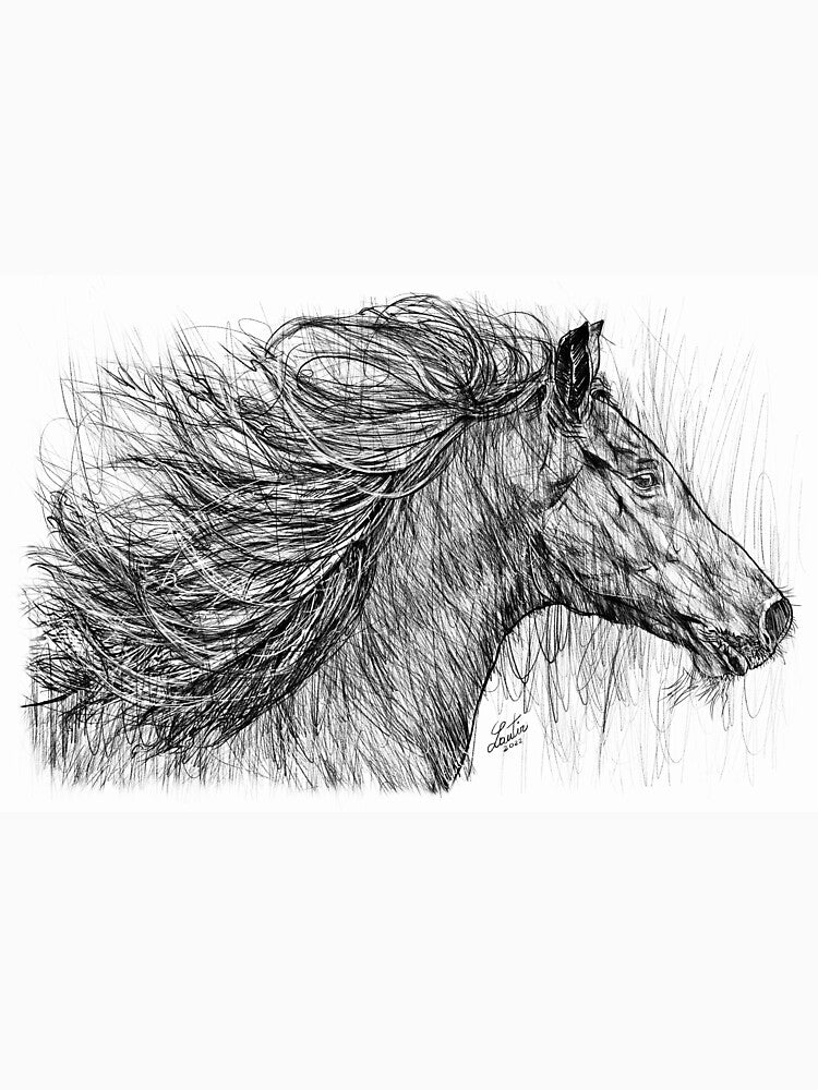 HORSE - pencil portrait .1 by lautir
