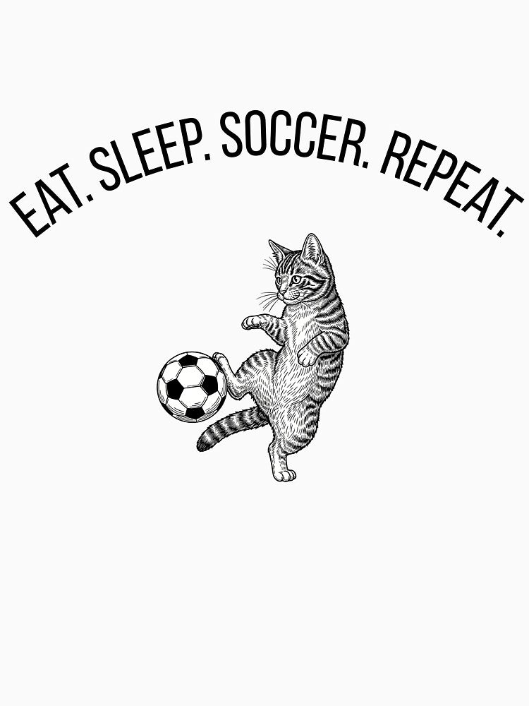Soccer Time – Cute Cat Playing Football Sticker by SillyGooseLTD