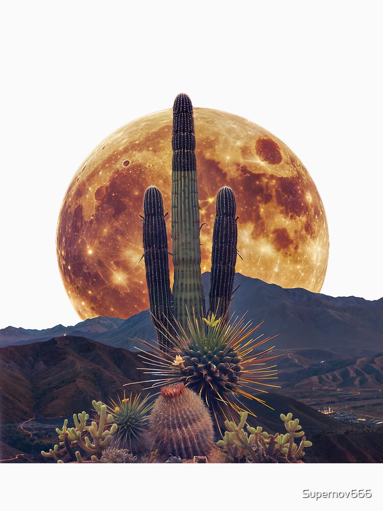 Collage Wall Art T-shirt Design: Cactus in the Desert by ForeverPrintsOK