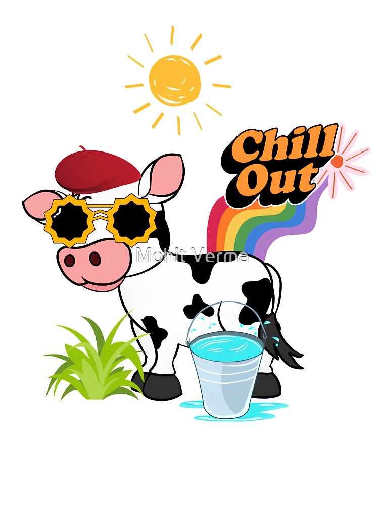 Funny Cow Chilling Out by Mohit Verma