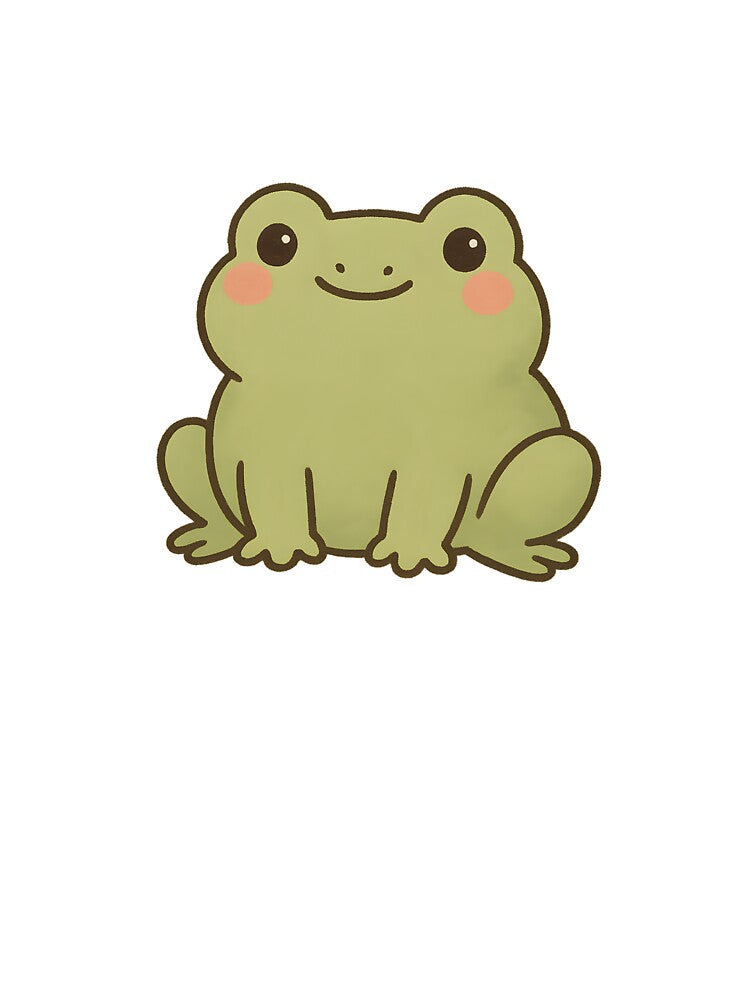 Cute Kawaii Frog Sitting with Blush Cheeks by EriErii
