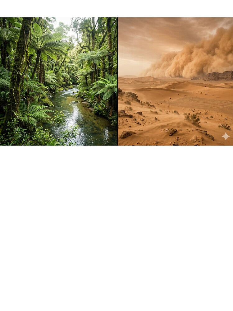 Desert Sandstorm Contrasting Tropical Rainforest by MeticulousSnow