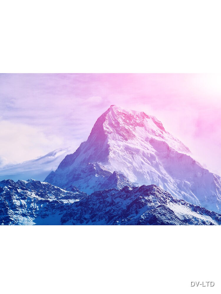 Pink Sunset Mountains - Ski Snowboard Hiking Climbing by DV-LTD