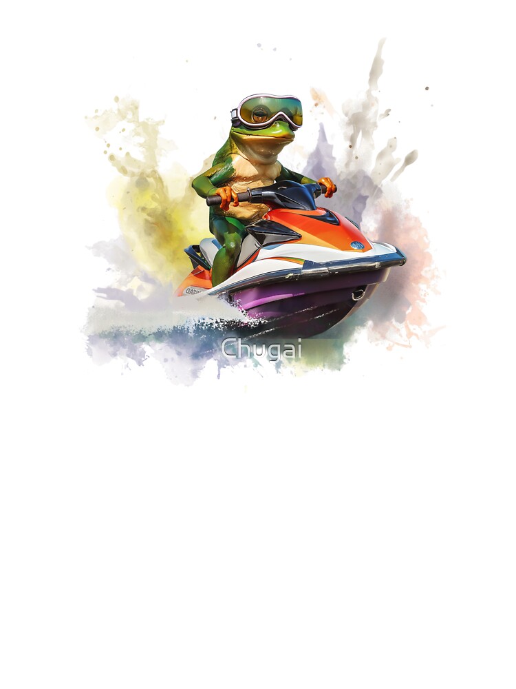 Frog on a water scooter by Chugai