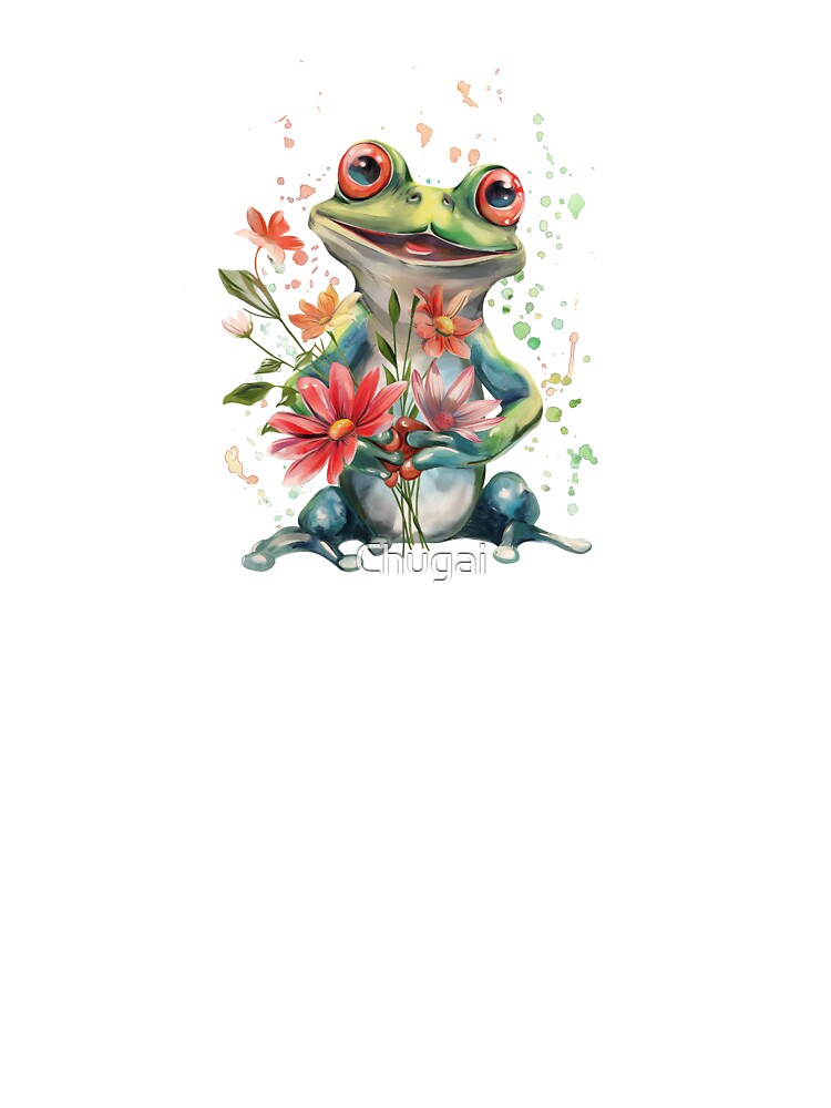 Cute Frog with flowers by Chugai