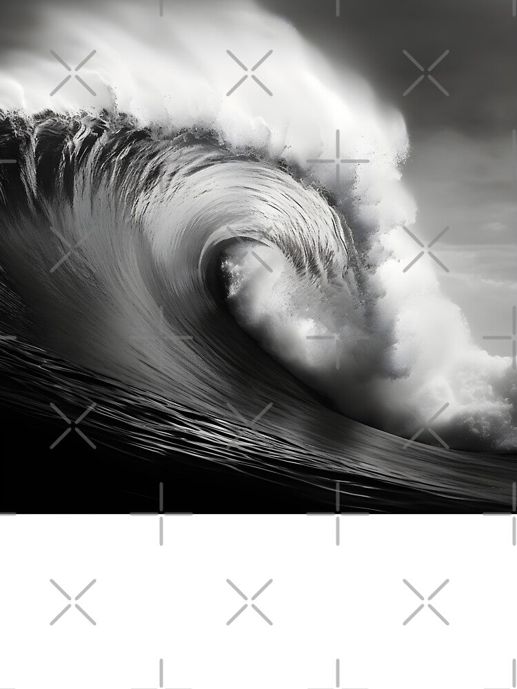 black and white ocean wave breaking by dcrc