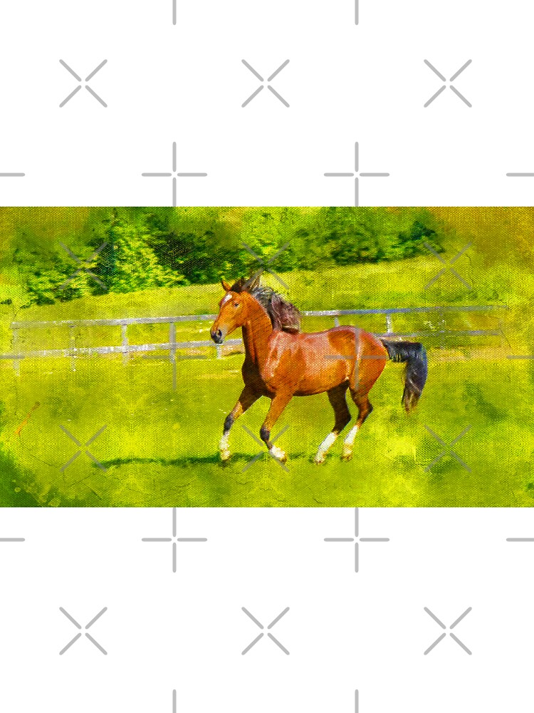 Orlov Trotter horse running on pasture – digital painting by NickoPrints