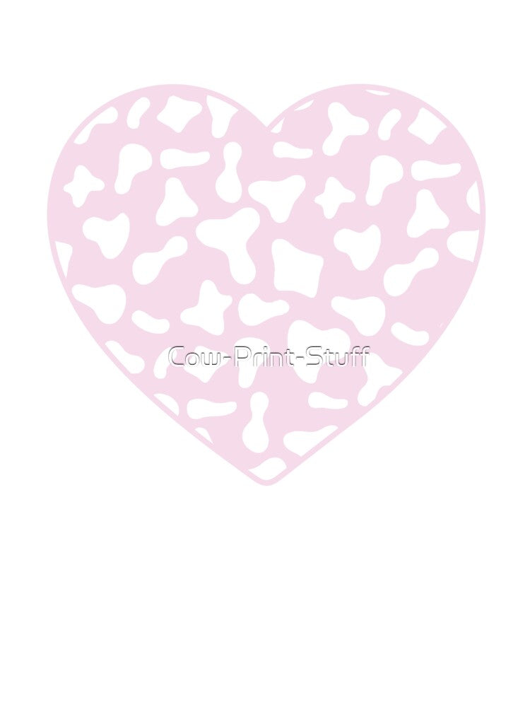White Cow Pattern on Pink Cowhide | Pink Cow Skin Heart by Cow-Print-Stuff
