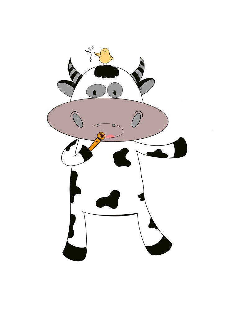 A Happy Cow Singing by Thaithanee