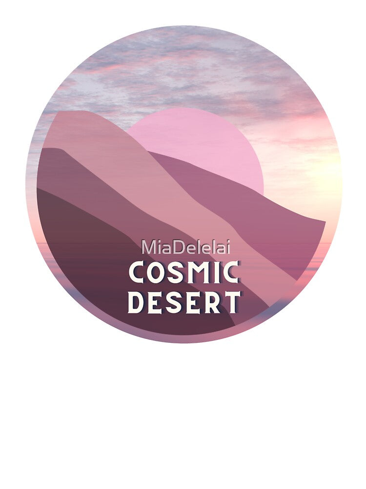 Pink Cosmic Desert Sunset | Pink Sand Sticker by MiaDelelai