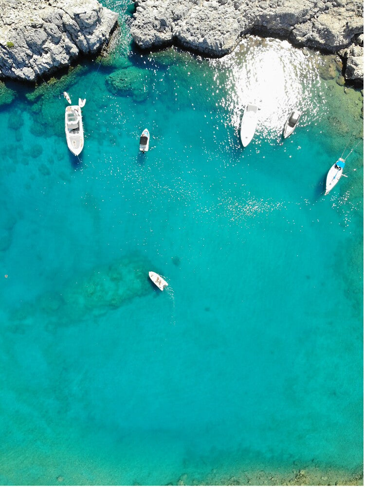 Tropical Ocean, Boats Sailing by newburyboutique