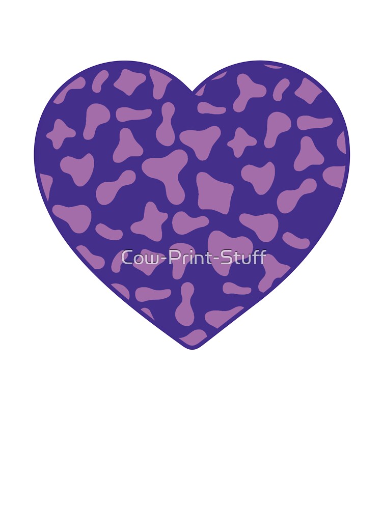 Violet Cow Pattern on Purple Cowhide | Purple Cow Skin Heart by Cow-Print-Stuff